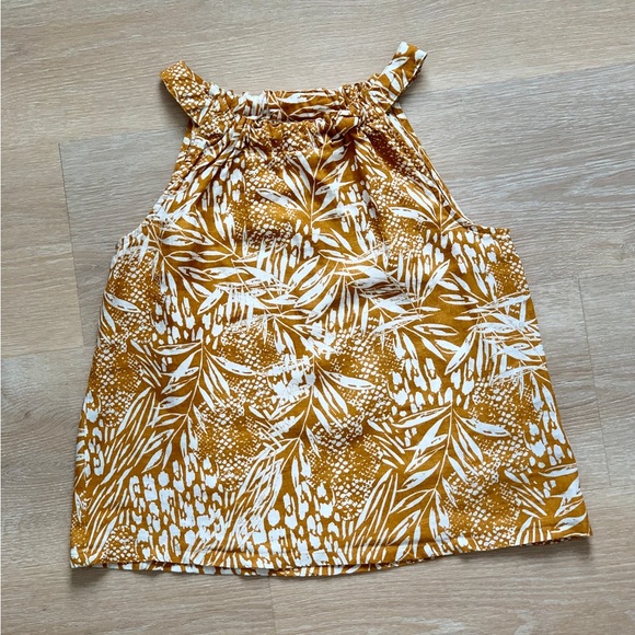 Christian Siriano Tops - NWOT NEW Christian Siriano Sleeveless Floral Tropical Top 100% Linen, Size XS-S